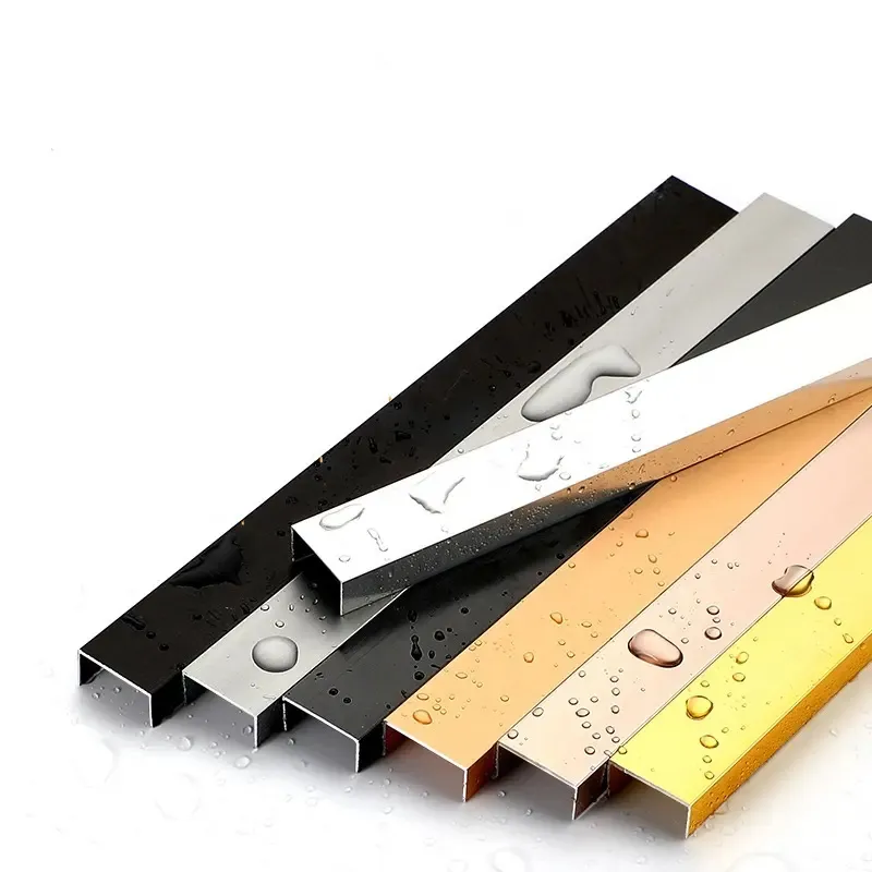 Custom Colorful Outdoor Balcony Edge Line U-Shape Decorative Tile Trim Stainless Steel