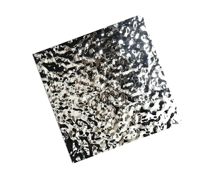 Custom Stamped 430 316 Stainless Steel Sheets For Decoration 304 Mirror Water Ripple Stainless Steel Sheet
